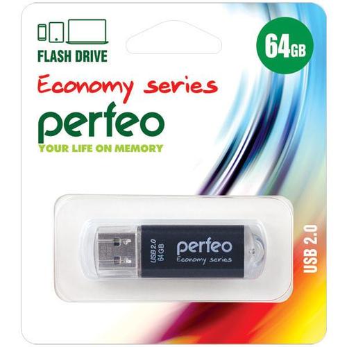 Флеш-карта Perfeo USB 64GB E01 Black economy series