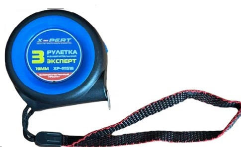 Рулетка Spark Lux  3,0м*16мм, SL-325 (сине-чёрная) РХ [6/60]