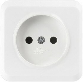 Розетка ОП 1-местн б/з 10А Smartbuy 250В белая, SBE-03w-10-S1-N, Юпитер